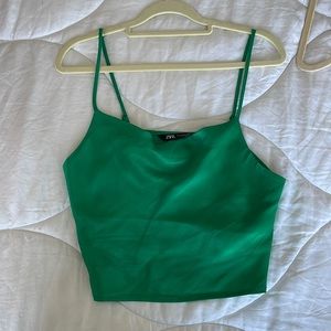 Emerald Green Zara silk crop